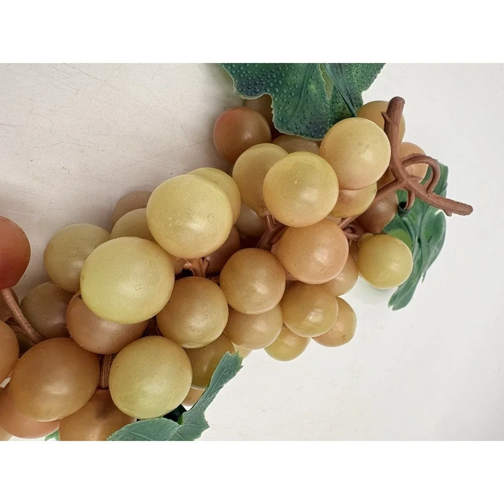 Vintage Rubber Grapes Clusters Lot 3 Red Green Amber Faux Fruit Kitchen Decor